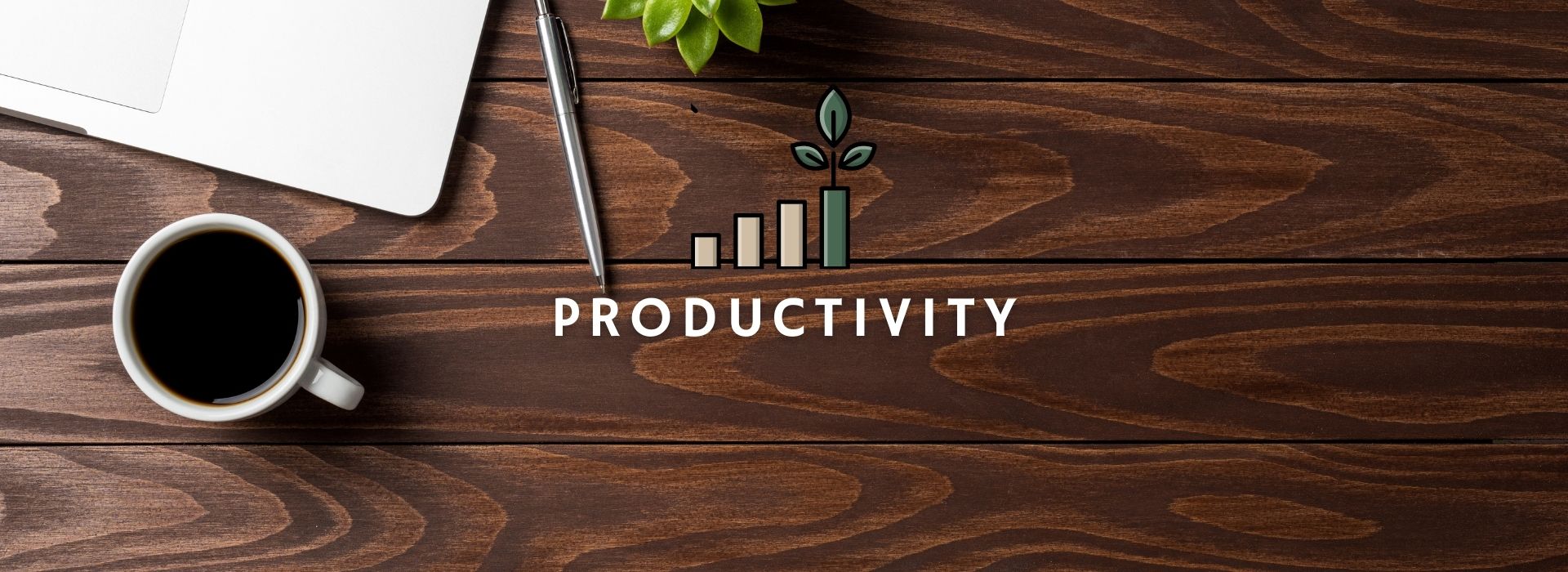 Corporate Workshops Productivity desktop with coffee and paper representing corporate productivity workshops