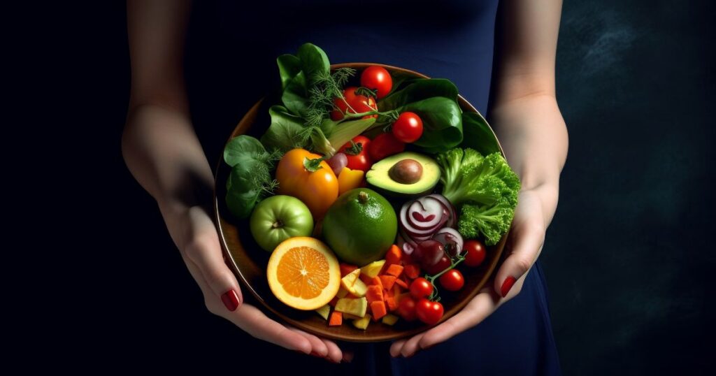 Bowl of healthy food representing achieving wellness through nutrition