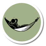 Figure resting in a hammock representing restoration and nervous system recovery