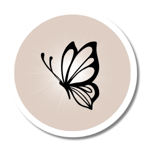 sand colored circle with illustration of butterfly representing the integrate and return stage of one-to-one immersive retreat