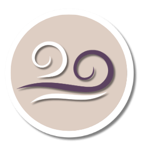 sand circle with purple and white illustration of breath representing regulation