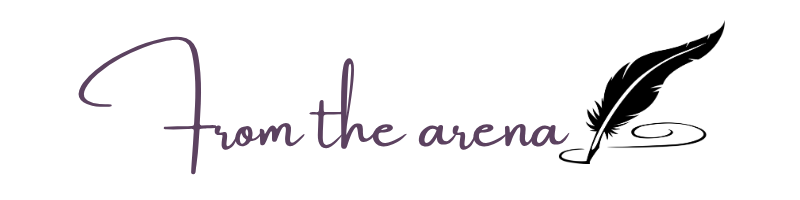 From the Arena in script with a pen icon and heart