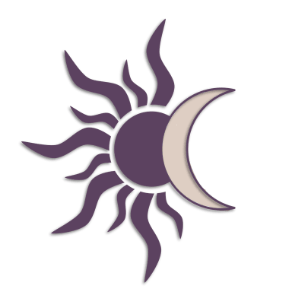 Illustration of sun and moon representing Sonya's astrology