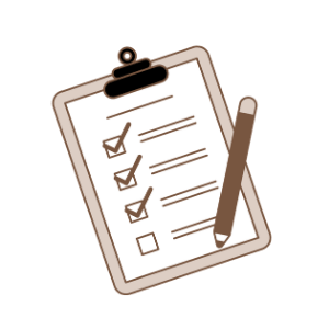 illustration of clipboard with pencil representing the practices in Burnout Recovery Roadmap