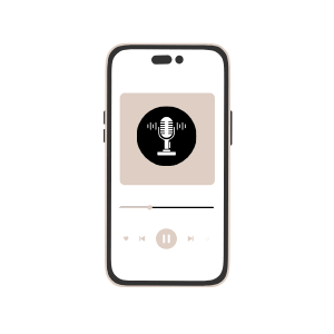 illustration of mobile phone with podcast on it representing the Burnout Recovery Roadmap